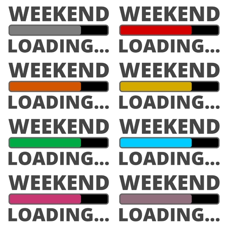 Weekend Loading icons setのイラスト素材