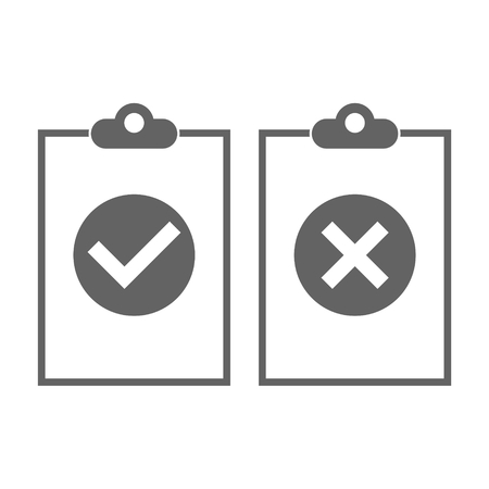 Checklist icon, check mark and x markのイラスト素材