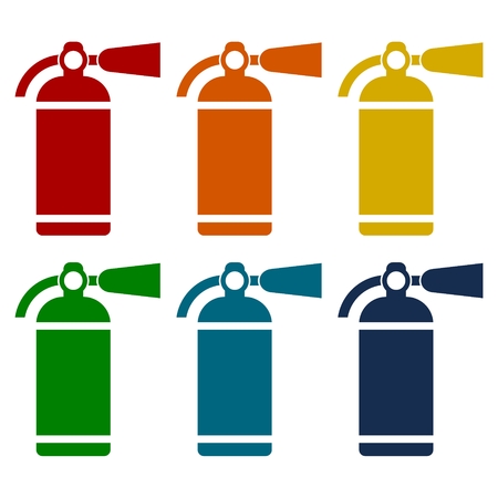 Fire extinguisher icons setのイラスト素材