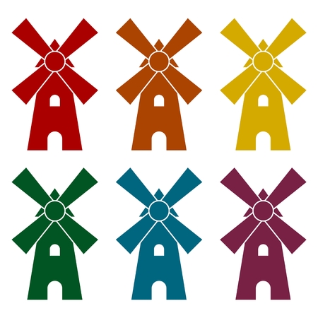 Windmill icons setのイラスト素材