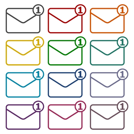 Simple image unread mail icons setのイラスト素材