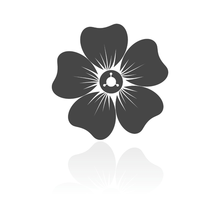 Silhouette of flower iconのイラスト素材