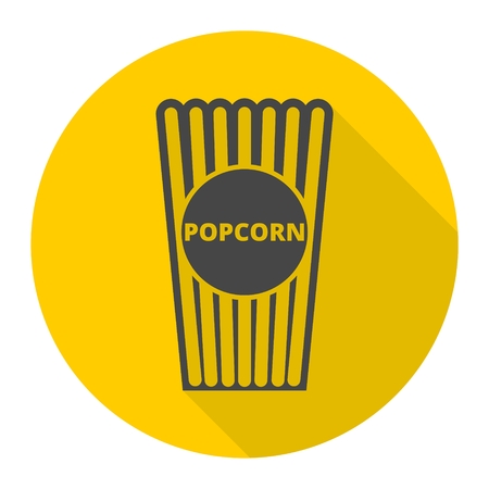 Popcorn package bag icon with long shadowのイラスト素材