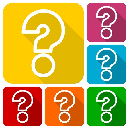 Question mark sign icons set with shadowのイラスト素材