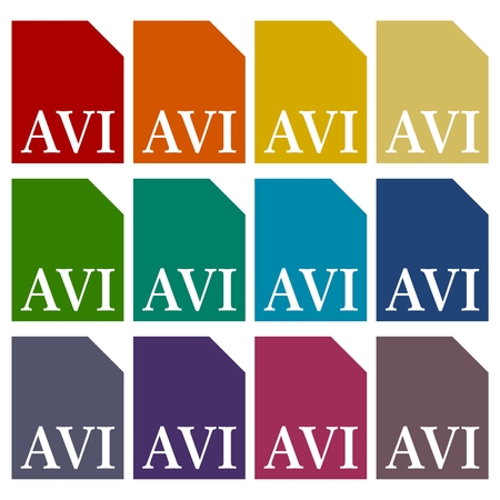 AVI file icons setのイラスト素材