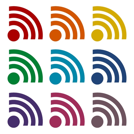 Wireless and wifi icon or sign setのイラスト素材