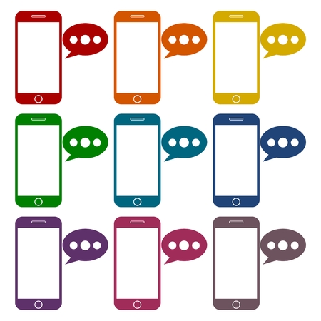 Smart phone, Voice message icons setのイラスト素材