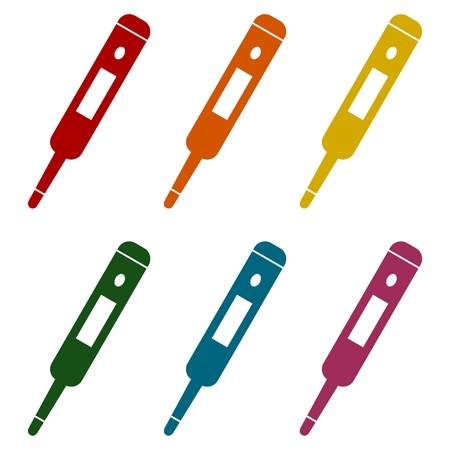 Thermometer icon, Modern thermometer, Medical thermometer, icons setのイラスト素材