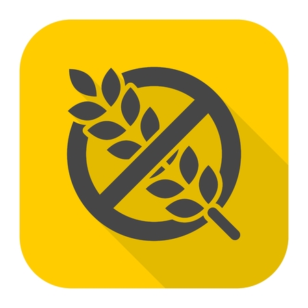 Gluten free Sign icon with long shadowのイラスト素材