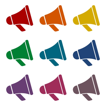 Megaphone sign icons setのイラスト素材