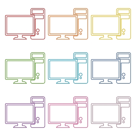 Computer icons setのイラスト素材