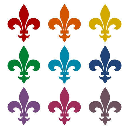Fleur de lis icons setのイラスト素材