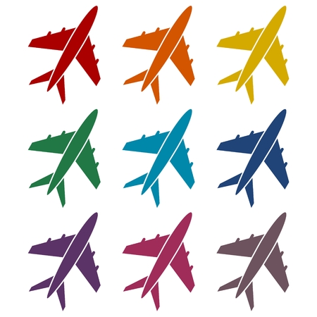 Plane icons setのイラスト素材