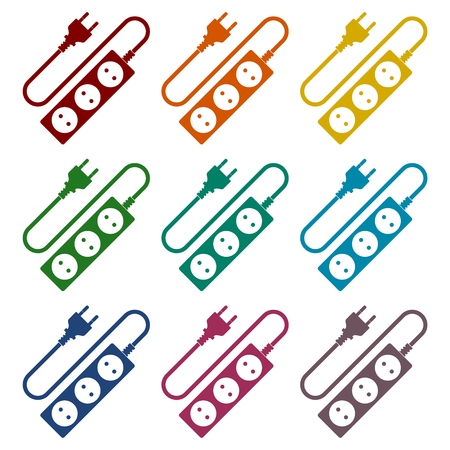 Extension cord icons setのイラスト素材