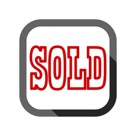 Sold Sign, icon with long shadowのイラスト素材