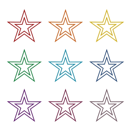 Double stars icons setのイラスト素材