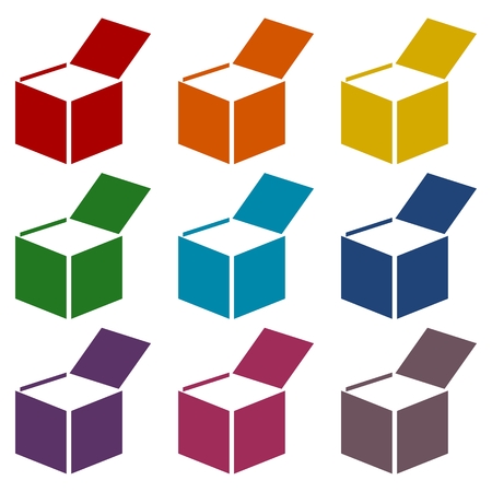 Open box icons setのイラスト素材