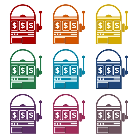 Slot machine icons setのイラスト素材