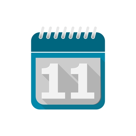Blue Calendar Vector Icon - number 11のイラスト素材