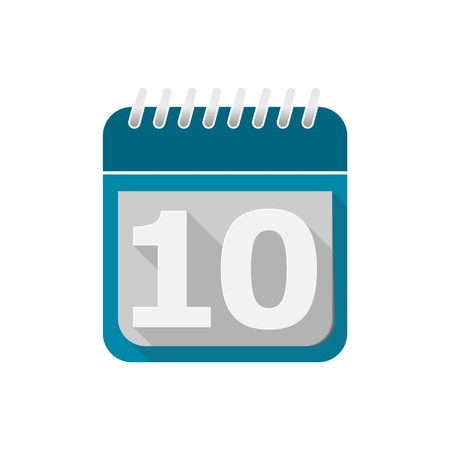 Blue Calendar Vector Icon - number 10のイラスト素材