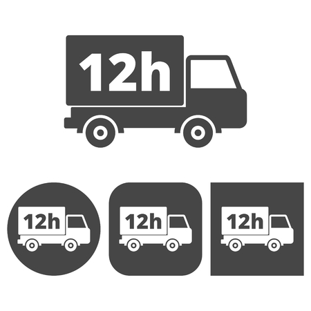 12 hours service - vector icons setのイラスト素材