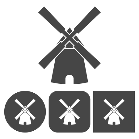 Windmill icon - vector icons setのイラスト素材