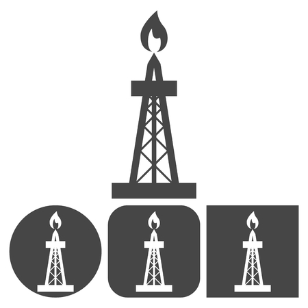 Oil rig icon - vector icons setのイラスト素材