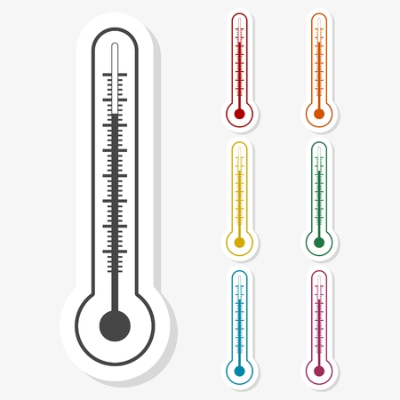 Multicolored paper stickers - Thermometerのイラスト素材