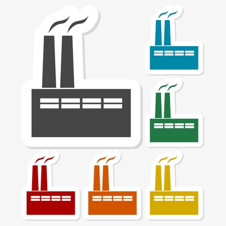 Multicolored paper stickers - Factory iconのイラスト素材