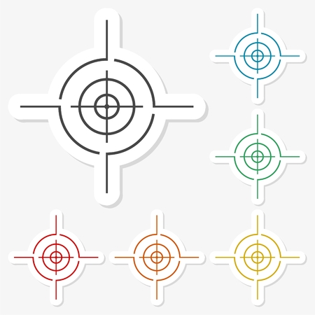 Multicolored paper stickers - Crosshair setのイラスト素材