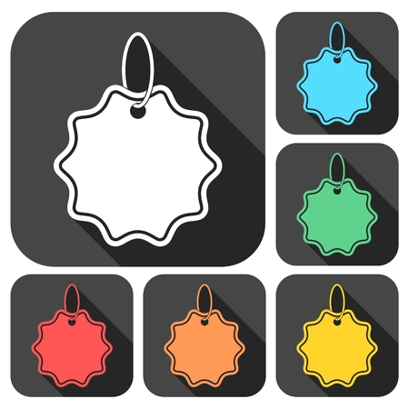 Price tag icons set with long shadowのイラスト素材