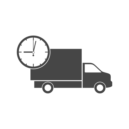 Truck with clock, fast delivery iconのイラスト素材