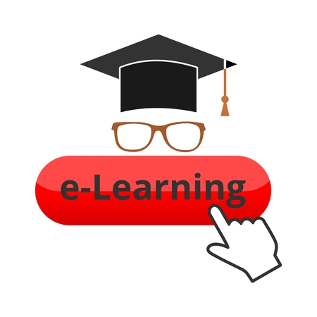 E-learning design, education iconのイラスト素材