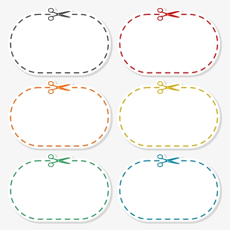 Blank white advertising coupon cut from sheet of paperのイラスト素材