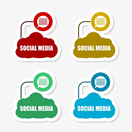 Social media design, sticker setのイラスト素材