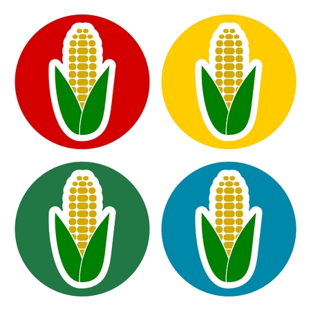 Ear of corn, Corn symbol setのイラスト素材