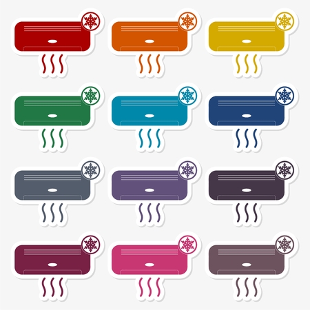 Air conditioner icons setのイラスト素材