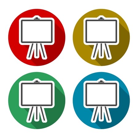 Board icons set with long shadowのイラスト素材