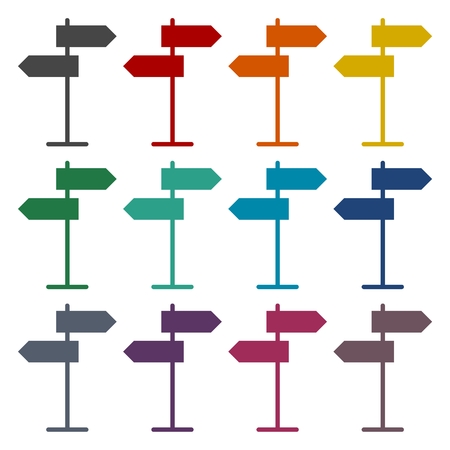 Signpost icon   line art style setのイラスト素材