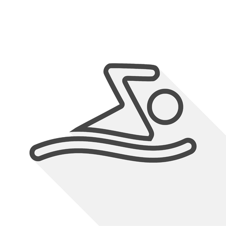 Summer Swim Water Information icon with long shadowのイラスト素材