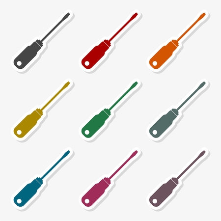 Screwdriver vector sticker setのイラスト素材