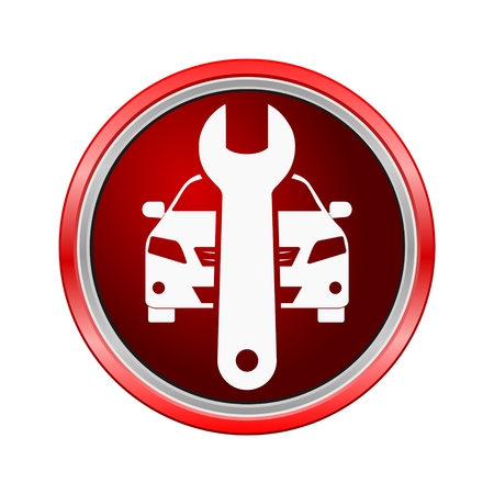 Car service icon, Internet button on white backgroundのイラスト素材