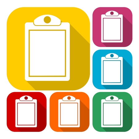 checklist icons set with long shadowのイラスト素材