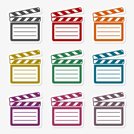 Vector clap board icons setのイラスト素材