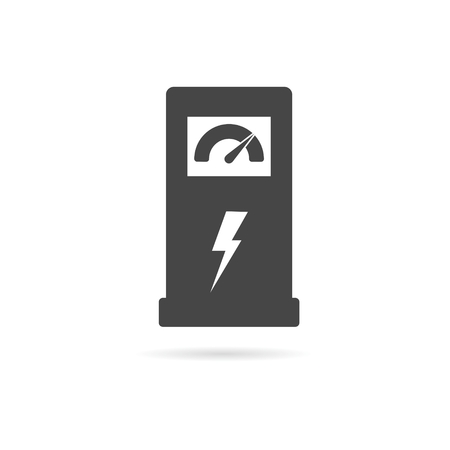 Charging station for electric car, vector iconのイラスト素材