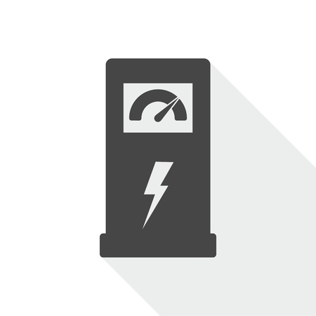 Charging station for electric car, vector icon with long shadowのイラスト素材