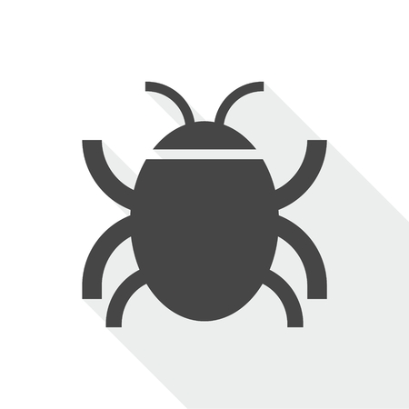 Software bug or program bug icon with long shadowのイラスト素材