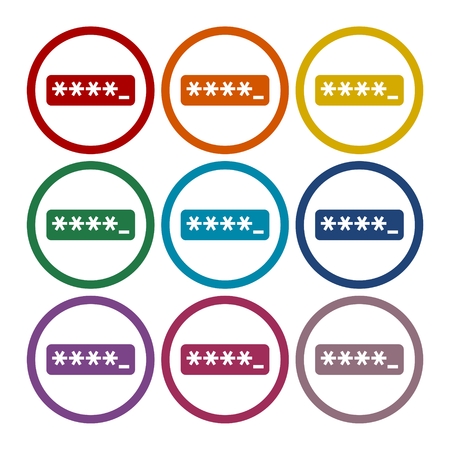 Password typing icons setのイラスト素材