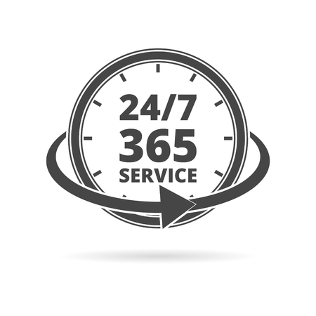 Open 24/7 - 365, 24/7 365のイラスト素材