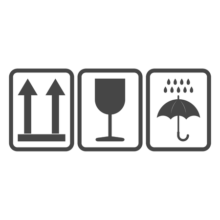 Handling and packing icon, Carton fragile box markingsのイラスト素材